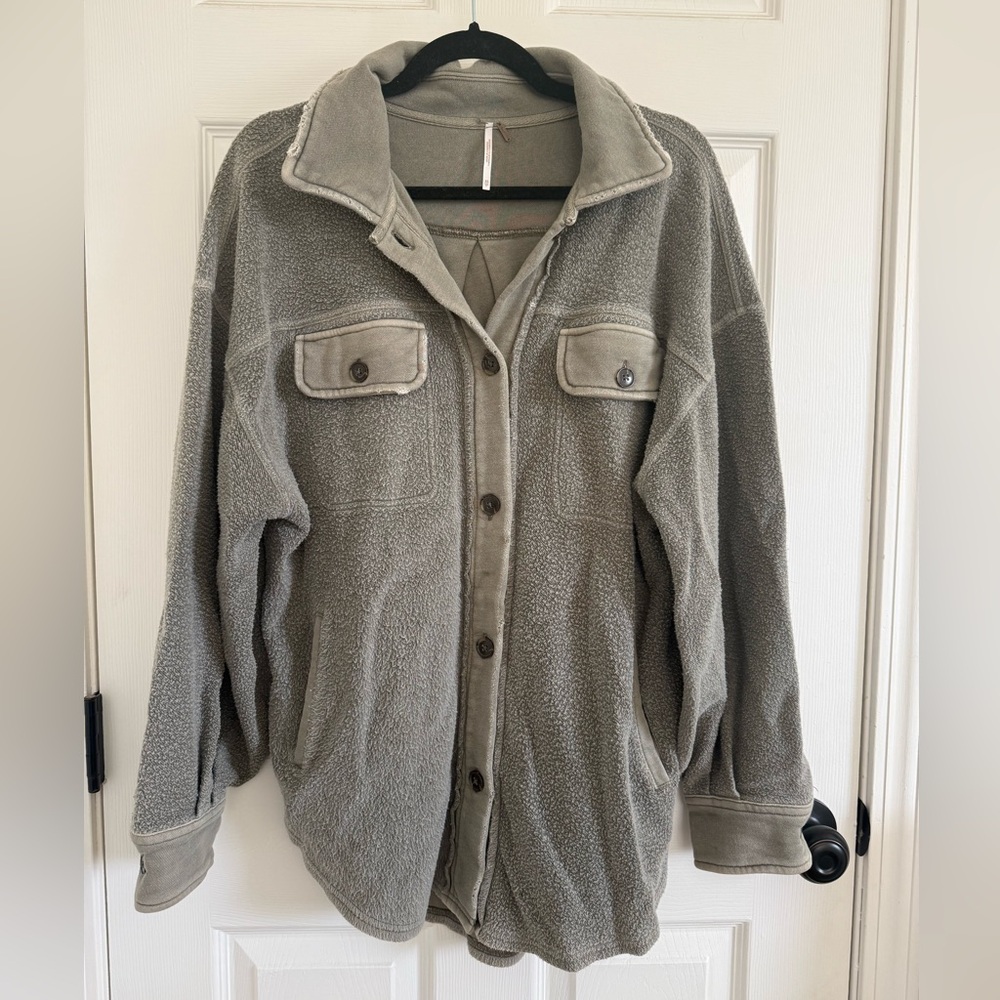 Free People Ruby Shirt Jacket Jaded Green SZ XS-S